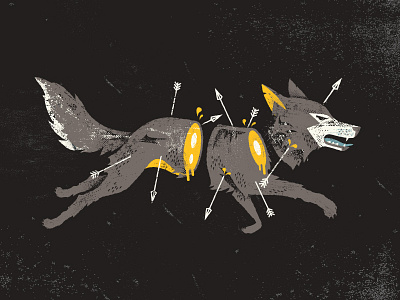 Snarling Slain Wolf arrows illustration snarl texture wolf