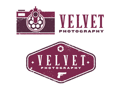 Velvet camera gun logo photography velvet