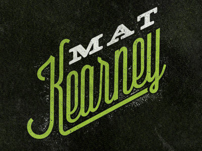 Mat Kearney aparrel logo mat kearney type wisdom script