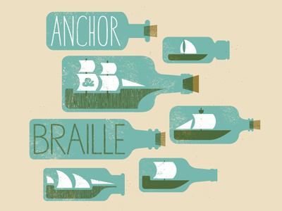 Bottled Ships anchor band bottle braille ships shirt