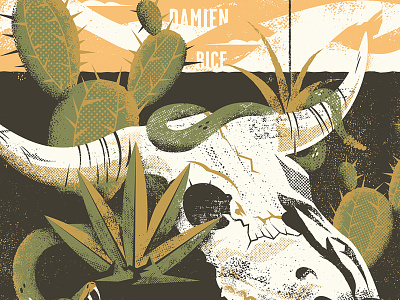 Damien Rice SW Poster cactus desert skull snake southwest