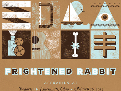 ED RABBIT frightened rabbit gig poster letters poster