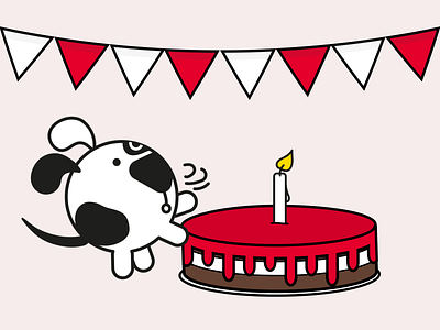 Birthday cake illustration birthday cake birthday illustration cake illustration dog