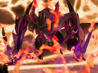 Darkflame Shyvana 3d 3d artwork blender c4d lol shyvana