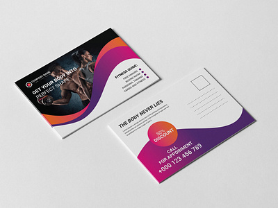 Gym Post Card Design Template