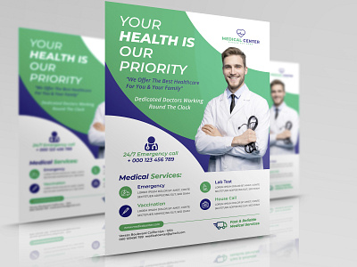 Creative Medical health Flyer Template Design