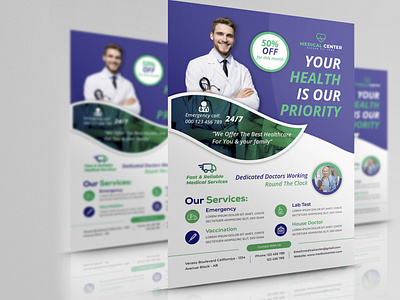 Professional and Unique Medical Flyer Template Design