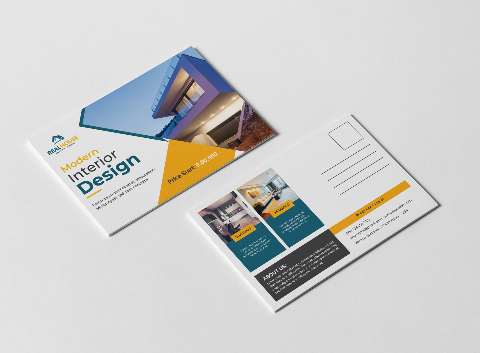 real estate flyer design post card