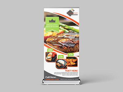 Roll Up Banner banner business banner creative design creative flyer flyer graphic professional design restaurant design rollup banner template design