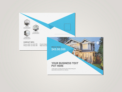 Real Estate Post Card Design Template