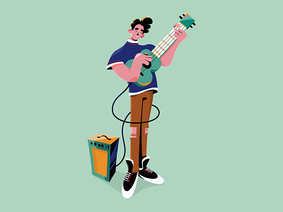 Jimmy the guitar player adobe illlustrator boy charactedesign cute guitar guitar player illustration photoshop vector