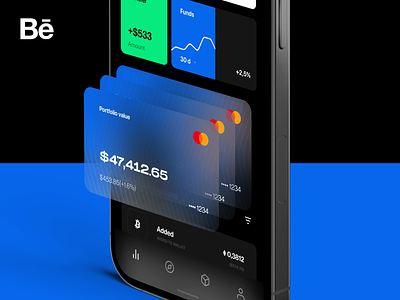 Crypto Wallet - NFT App app application blue crypto dark data elegant finance graph graphic design ios metaverse mobile nft smartwatch statistics ui watch