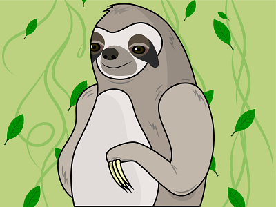 Slow Slothy AF😪 animal animation art bear design forest illustration jungle sloth vectorart zoo