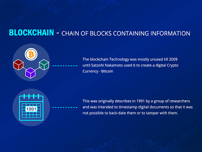 Blockchain - Chain of blocks containing information art design illustration typography vectorart