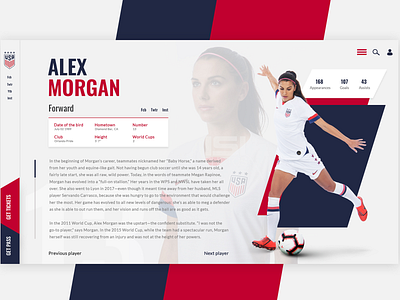 U.S. Women's National Soccer Team | Redesign design fifa football redesign soccer ui usa uswnt ux webdesign womens