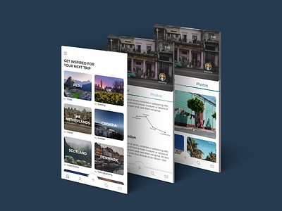 Travel app adobe xd app concept exploration junior mobile mobile app preview travel ui mobile ux ui visuals