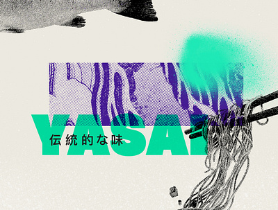 Yasai - Restaurant Branding branding colour graphic design halftone hokusai illustration japanese street food typography typography logo