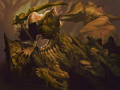 We Will Reign Again cursed death fantasy grim reaper halloween horror movie horseman illustration illustration art macabre procreate splash art swamp