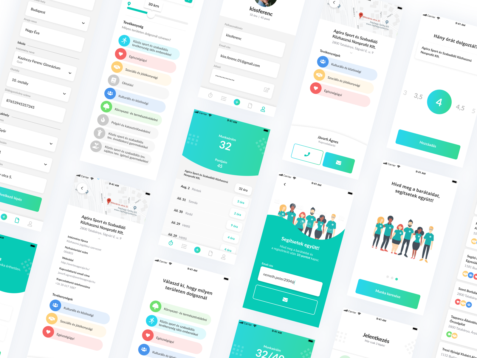 Mobile app design for volunteers by Apptum on Dribbble