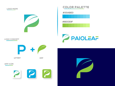 Paioleaf  Branding Design | P + Leaf Logo Combination