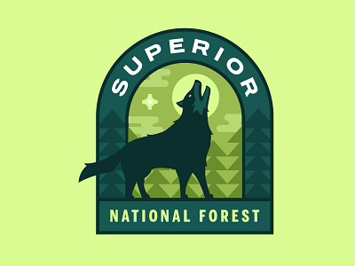 Superior National Forest badge badge minnesota northwoods outdoors wolf