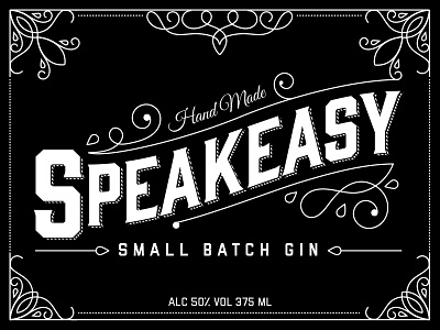 Speakeasy Small Batch Gin - "No One Goes Quietly" alcohol boardwalk empire packaging prohibition speakeasy
