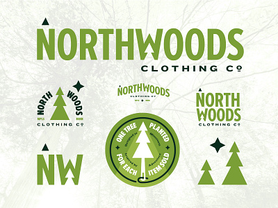 Northwoods Clothing Co. identity identity minnesota north northwoods outdoors trees