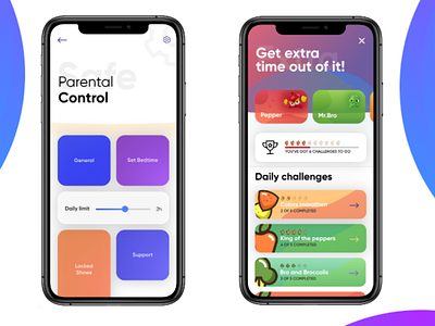 Kids food choice - iOS concept accessibility challenges choices colorful food ios kids parental control uidesign ux uxui