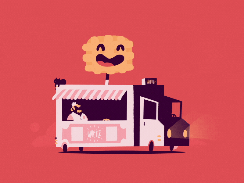 Waffle truck by Nicolas Grandry on Dribbble