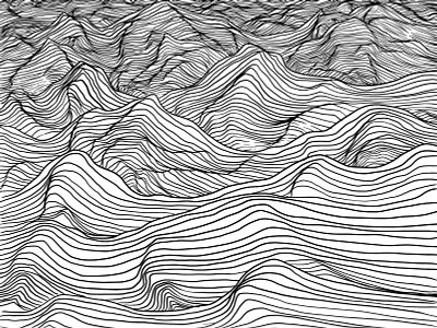 Wednesday contour lines digital digitalart mountains procreate rough waves
