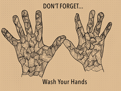 Don't Forget...Wash Your Hands digital drawn hands hands illustration illustration digital palkev texture
