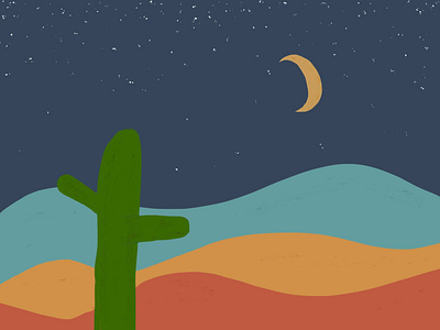 Desert Night desert digital art illustration new mexico procreate southwest