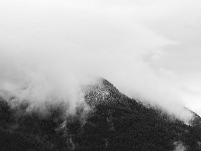 Wild black and white clouds minimal mountains