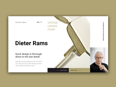 Dieter Rams. Homepage design