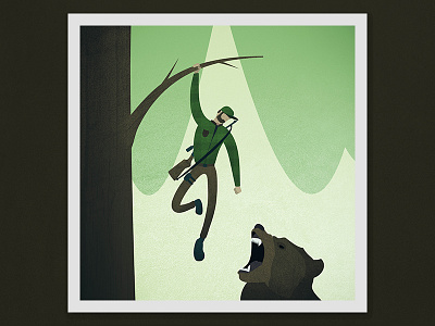 Bearly Alive adventure hunting illustration lumberjack nature simple sketch vintage