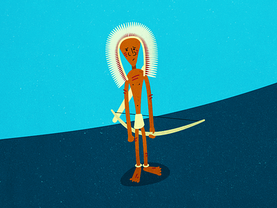 Native Boii character design illustration native american warrior