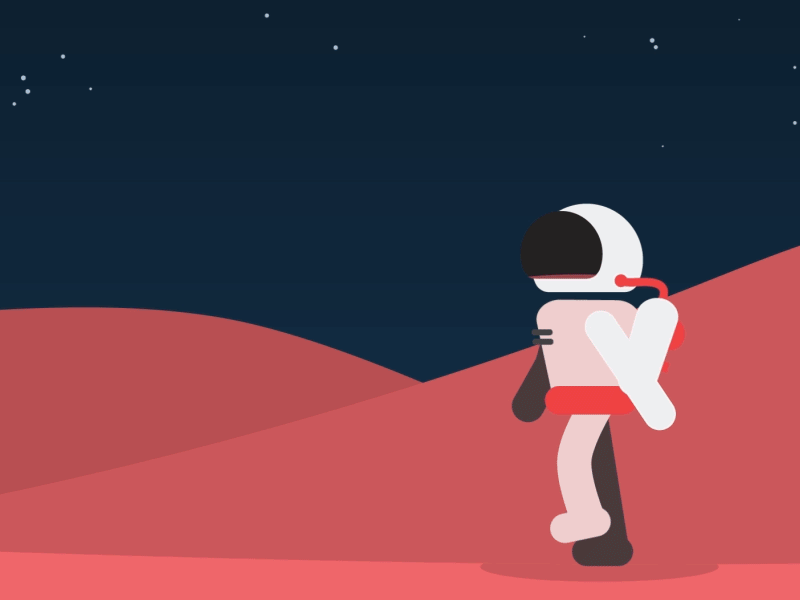 Dribbbleonaut animation astronaut debut dribbbleonaut flat invite motion graphics rocket space thanks
