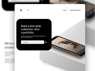 Landing page for x.wine investing mobile ui web web design webdesign website wine