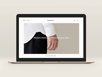 Bonhomie teaser design e commerce fashion shirt webdesign website