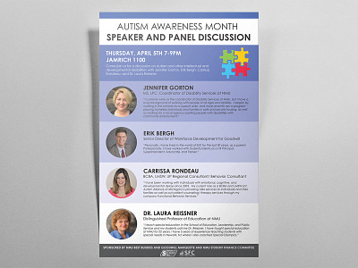 Autism Awareness Poster autism autism awareness month best buddies international event event poster panel panel talk poster speaker talk