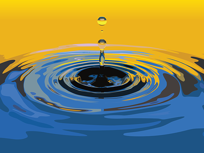 Reflection abstract adobe illustrator complementary colors design design challenge droplet droplets graphic design graphic design challenge h20 illustration michigan designer personal personal project vector vectorized vectorized photo water water droplet