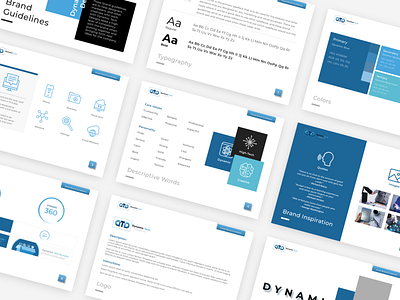 Brand Guidelines - Dynamic Tech adobe brand design brand guidelines brand identity branding color pallete colors design graphic icons information technology it sketch tech typography vector web