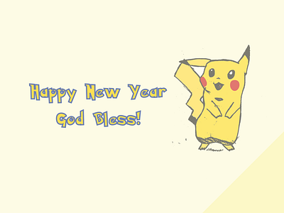 Pikachu "Happy New Year" Graphic Illustration design design art drawing graphic illustration illustrator pikachu sketch typeface typography vector