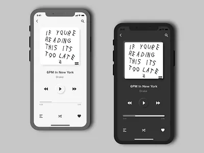 Music Player - UI Design adobexd app black clean dark mode design drake light mode media music neumor neumorphism player simple ui ui ux design ux white