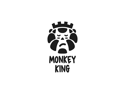 Monkey King black crown cute doodle idea inspiration king logo monkey
