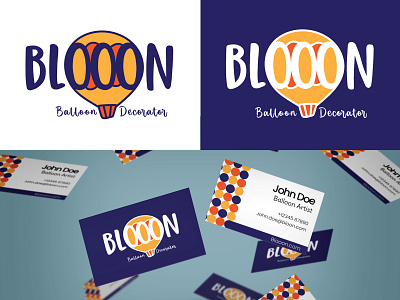 Blooon - Balloon Decoration Company adobe illustrator balloon branding dailylogochallenge hotairballoon illustration logo