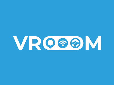 Vroom - Driverless Car Logo adobe illustrator branding car dailylogochallenge driveless illustration logo