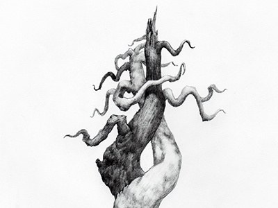 2018055 art drawing graphite illustration sketch tree