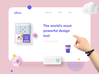 3D ui web design inspiration 2020 2020 web trends 3d 3d design 3d web design adobe classic blue web landing page pantone living coral pink violet web ui ui web ui web challenge user interface landing ux web inspiration webdesign xddailychallenge