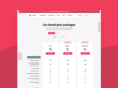 Trustology - Pricing Page branding design flat graphic design minimal payment table ui ux website website design